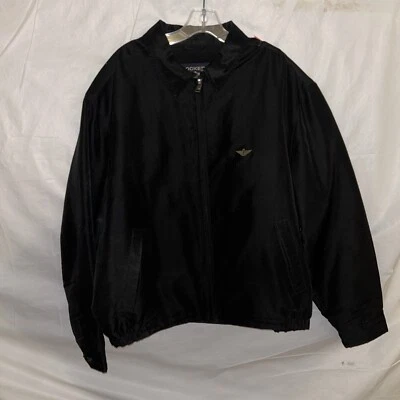 Dockers Soft Shell Bomber Jacket Lined Nylon Coat Black XL - Image 1 of 4