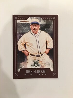 2017 Diamond Kings Baseball John McGraw Framed Dark Red Card # 32/ 49 New York - Image 1 of 3