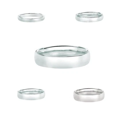 14K White Gold 3mm 4mm 5mm 6mm 8mm Comfort Fit Men Or Women Wedding Band Ring - Image 1 of 2