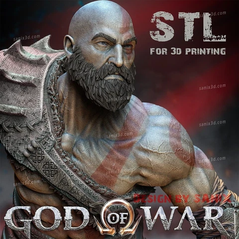 KRATOS | GOD OF WAR | SANIX 3D | 1/6-1/10 | ACTION FIGURE | FAN ART | 3D PRINT Cover