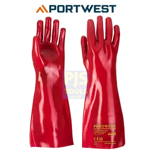 PVC 18in 450mm lined size 10.5 gauntlet gloves for oils, greases & liquids - Picture 1 of 1