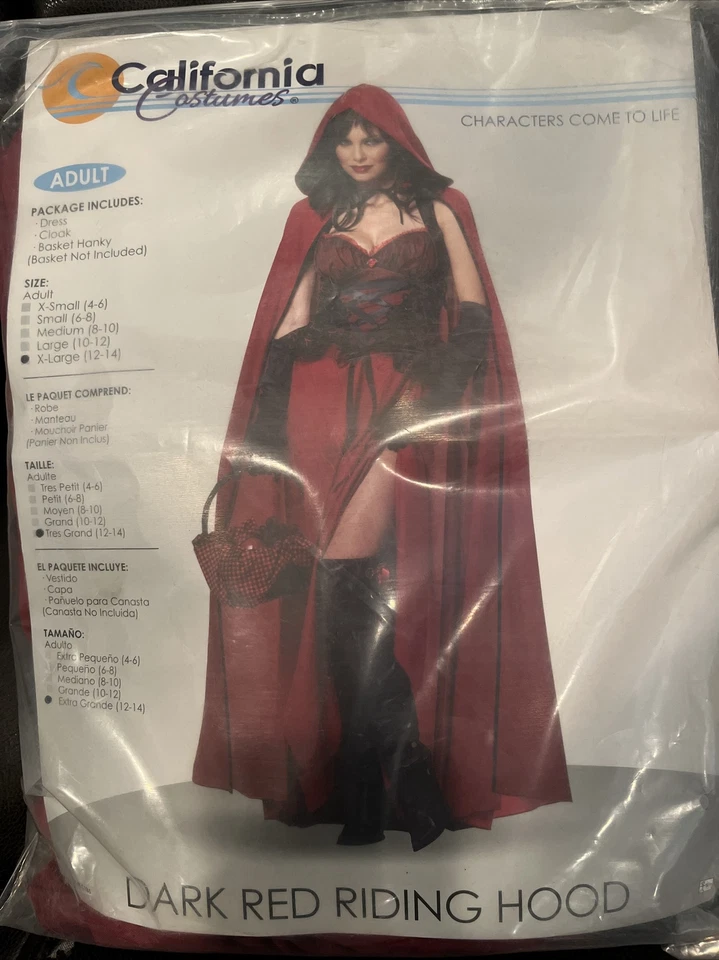 Disfraz de Caperucita Roja Oscura para Mujer Talla XL 12-14 Foto 1 de 1