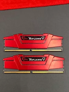 G.SKILL RED RIPJAWS V 8GB (4GBx2) DDR4 2666MHz RAM (F4-2666C15D-8GVR) XMP READY - Picture 1 of 3