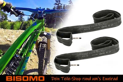 BISOMO 2x Fahrradschlauch Continental MTB 1.75-2.50 x 26 Zoll Schlauch 47/62-559 Dunlop