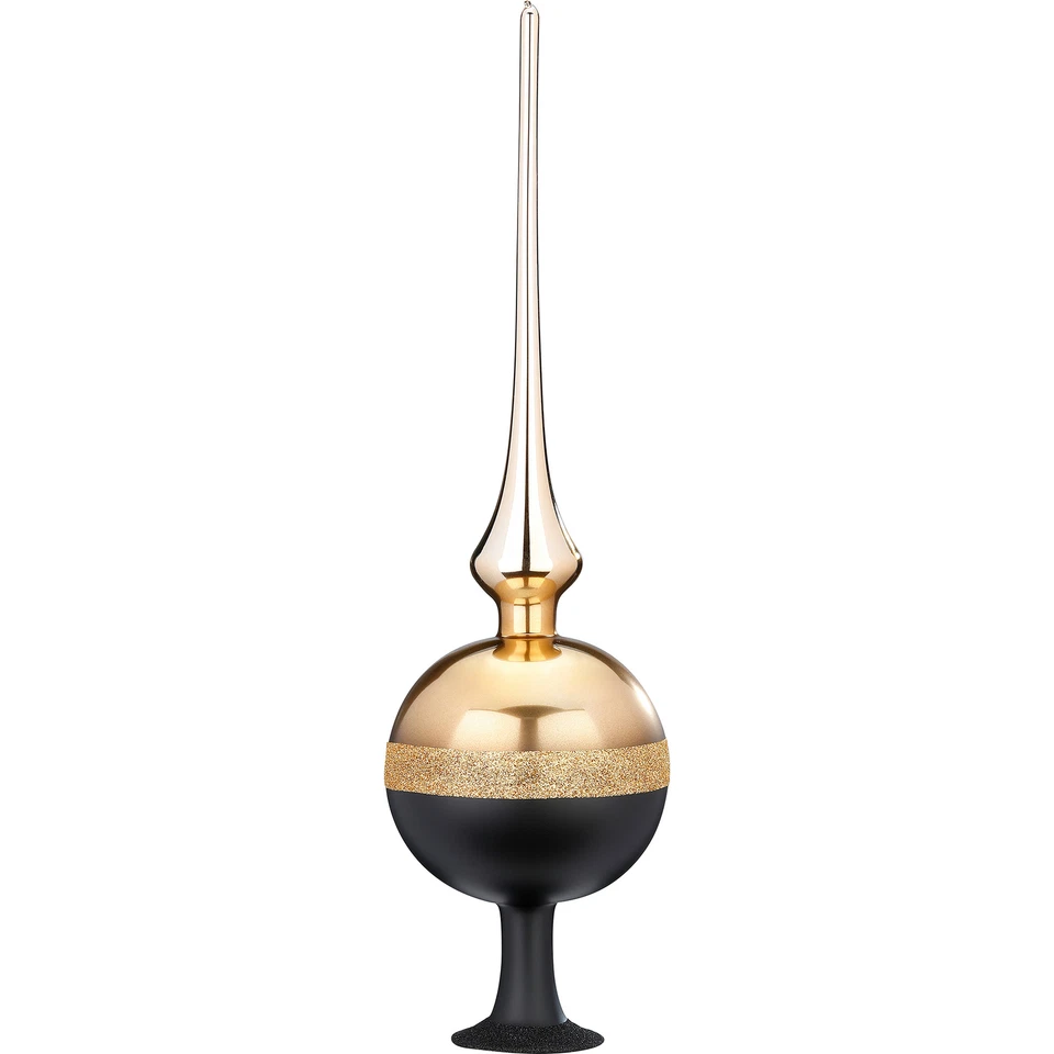 Christbaumspitze 36cm Glas Horizont Tannenbaumspitze Weihnachtsbaumspitze gold - Bild 1 von 1