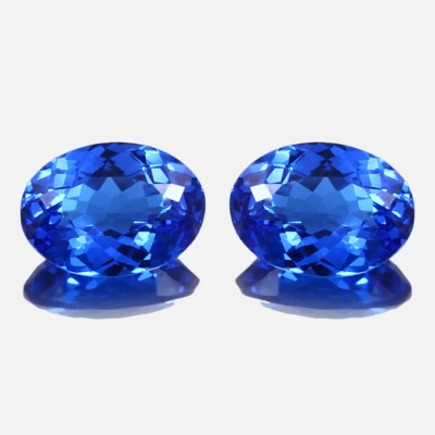 AAA Natürlich Kornblumen Blau Spinell Oval Lose Edelstein Schnitt Passende Paar - Bild 1 von 4