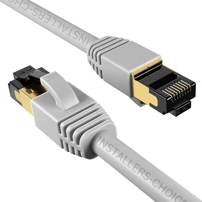 CAT8 RJ45 Ethernet Cable High Speed 40Gbps Network Shielded Copper Gray lot - Image 1 of 4