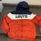 Levi?S Hooded Puffer Coat Jacket Youth Large 12-13 Yrs Red White Blue Nwt