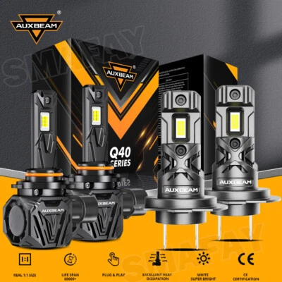 AUXBEAM Canbus 9005 H7 LED Headlights Hi/Low 6500K For Hyundai Elantra 2017 2018 - Image 1 of 4