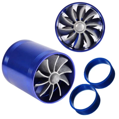 Aluminum Alloy Car Air Intake Turbonator Fan Turbine Turbo Gas Fuel Saver - Image 1 of 4