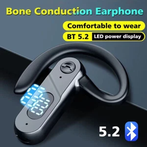 Bluetooth 5.2 Bone Conduction Headset Wireless Outdoor Sport Open Ear Headphones - Picture 1 of 22