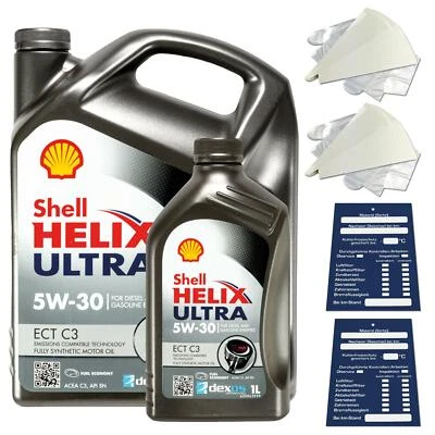 5 Liter original Shell Helix Ultra ECT 5W30 C3 Motoröl MB BMW OPEL ACEA C3 SET - Bild 1 von 3