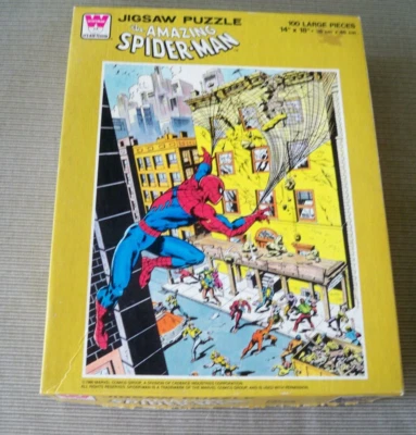 PUZZLE~Rompecabezas Increíble Spiderman 1980 de colección~100 piezas~COMPLETO~ Marvel Comic Foto 1 de 4