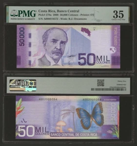 COSTA RICA 50000 Colones 2009, P-279, Obsolete Denomination, PMG 35 Choice VF. - Picture 1 of 1