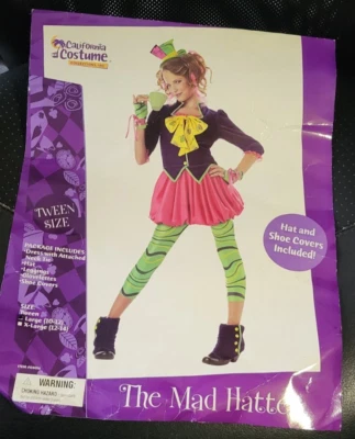 CALIFORNIA COSTUME *THE MAD HATTER* HALLOWEEN COSTUME - TWEEN 10/12 - Image 1 of 4