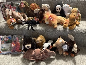 TY Beanie Babys Plüsch Set Dinosaurier Rex Bronty, auch 19 Teile - Bild 1 von 10