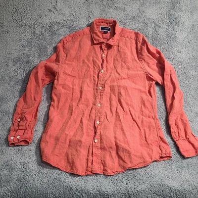 Camisa de lino Charles Tyrwhitt para hombre grande rosa calce ajustado manga larga abotonada Foto 1 de 4