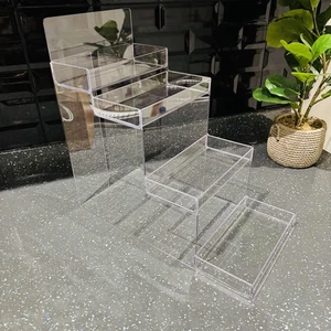 Clear Acrylic Display Stand 4 Tier Retail Shop Countertop Display Shelf Rack - Picture 1 of 15