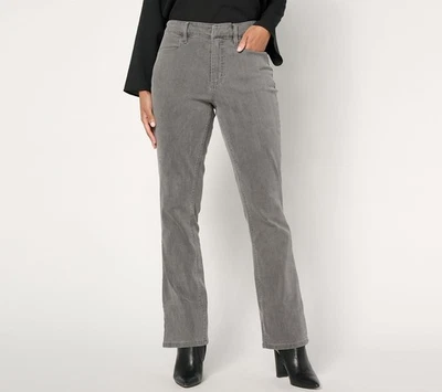 Pantalones pequeños Susan Graver para mujer 24P elásticos denim bota clásica gris A663343 Foto 1 de 4
