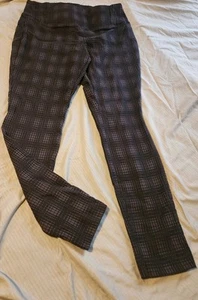 Worthington Women’s Black Straight Leg Patterned Stretch Pants - Size 10 - Picture 1 of 6