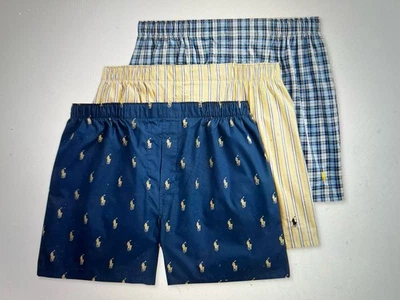 Novo na embalagem Polo Ralph Lauren Boxers Masculinos Tecido Pacote com 3 Tamanho M - Imagem 1 de 4