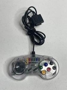 Super Nintendo SNES High Frequency Turbo Wired Controller Clear Tested Vintage - Picture 1 of 3