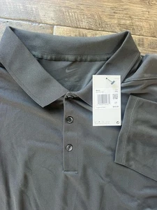Nike Men’s Size 4XL Dri-Fit Victory Long Sleeve Golf Polo Shirt Gray Activewear - Picture 1 of 7