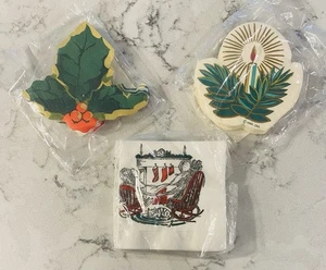 2 - Vintage hallmark Christmas napkin packs and 1 Other - Picture 1 of 7