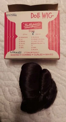 Peluca muñeca morena oscura talla 7 Dollspart Foto 1 de 4