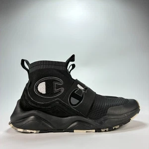 Champion Rally Pro schwarze hohe Turnschuhe Slipper Sportschuhe Jugend Größe 7Y - Bild 1 von 10