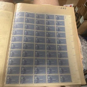 US SC#C49 .6c AIR FORCE 50TH ANN. MNH FULL STAMP SHEET ISSUED 1957 - Lot of (2) - Picture 1 of 4