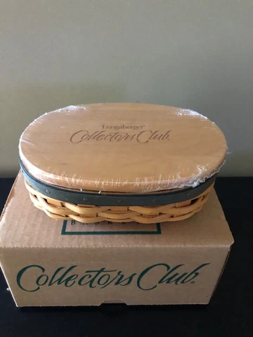 New Longaberger 2001 Shaker Collectors Club Harmony #5 Basket w/Protector & Lid Cover