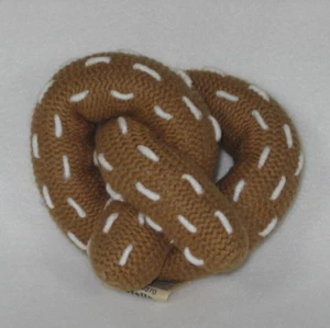 Estella NYC Baby Rattle Pretzel Organic Cotton Plush Brown Knit Peru - Picture 1 of 3