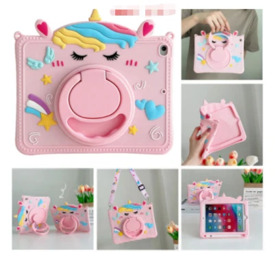 Funda con soporte para unicornio de dibujos animados para iPad 10/9/8/7/6/5ª generación Air Mini Pro 11 para niños Foto 1 de 4