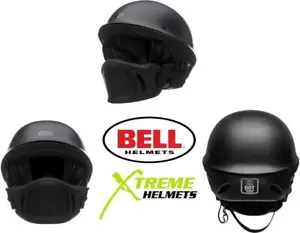 Bell Rogue Motorcycle Helmet Open Face Matte Black L-XL DOT Removable Muzzle - Foto 1 di 12