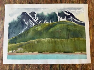 JASON SCHOENER (1919-1997) Original Firmado Acuarela Listado Artista 14" x 20" - Imagen 1 de 5