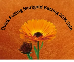 Needle/Wet felting Carded Wool Batts - Marigold Orange SALE! - Choose Weight - Picture 1 of 2
