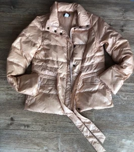114. J. Crew Gold Belted Puffer Worn Once M - Picture 1 of 9