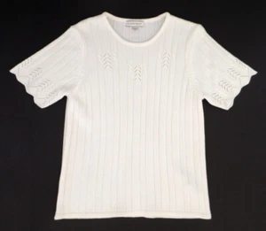 Allison Daley Damen gerippter Strickpullover Pullover M cremefarben Cottagecore - Bild 1 von 4
