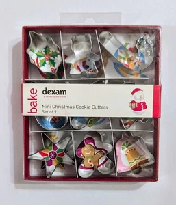 Dexam Bake Set of 9 Mini Christmas Cookie Cutters Stainless Steel - Picture 1 of 1