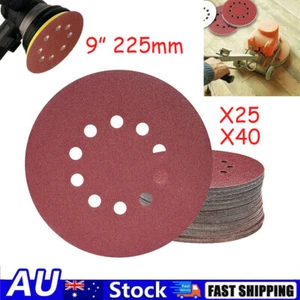 25/40X 225mm Sanding Discs Hook & Loop Plaster For Drywall Sander Pad Sandpaper - Picture 1 of 6