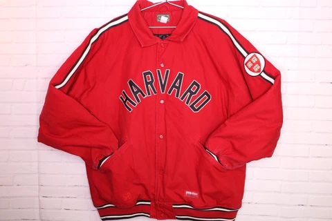 Stall & Dean Harvard Crimson Ivy League College Spell Out Red Jacket Mens 3XL Cover