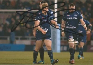 SALE SHARKS RUGBY UNION: ROSS HARRISON SIGNED 6x4 ACTION PHOTO+COA - Picture 1 of 1