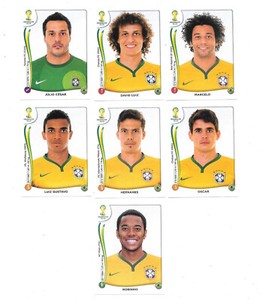 PANINI FIFA WORLD CUP BRAZIL 2014, BRAZIL 7 Different Stickers. B22