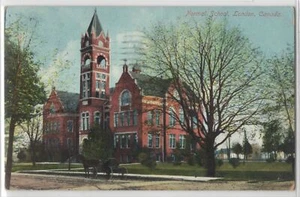 1900er Normales Schulgebäude London Ontario Kanada einzigartige Straßenansicht Postkarte - Bild 1 von 2