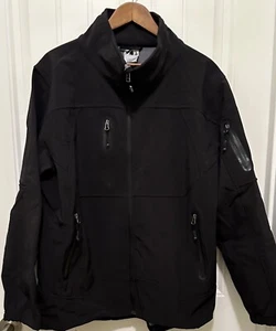 Polar Edge Black Zip Front Jacket Men's Large Fleece lined zip pockets - Picture 1 of 7
