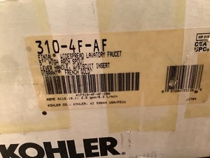 Kohler 310-4F-AF FRENCH GOLD 5” Arch Spout Finial Widespread Lavatory Faucet NOS - Afbeelding 1 van 16