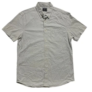 Faherty Shirt Mens Medium Blue Striped Short Sleeve Button Down Organic Cotton - Picture 1 of 6