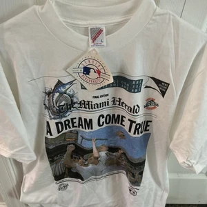 Rare Vintage, 1993 MLB, Made In USA Florida Marlins, First Game, Tee, Size Large LTD - Bild 1 von 11