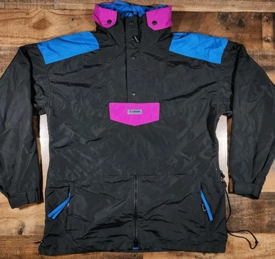 Vintage Columbia Jacket Mens Large Black Sportswear Pullover Ski Color Block 90s - Image 1 of 4